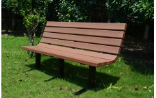 72" recycled plastic outdoor bench steel frame