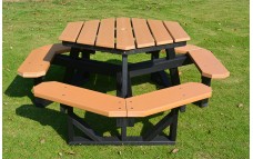 46" Hexagon Picnic Table , Recycled Plastic