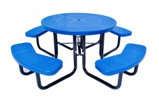 46" Perforated Metal Round Picnic Table