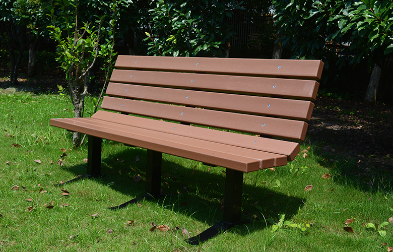 72" recycled plastic outdoor bench steel frame