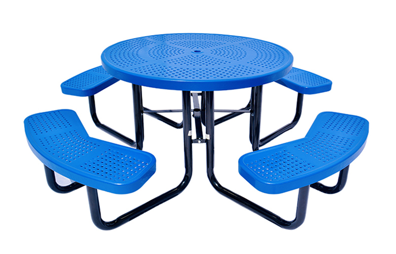 46" Perforated Metal Round Picnic Table